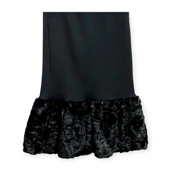 ASOS Black dress with Faux fur trim at the hem line, size 2 - Picture 9 of 14